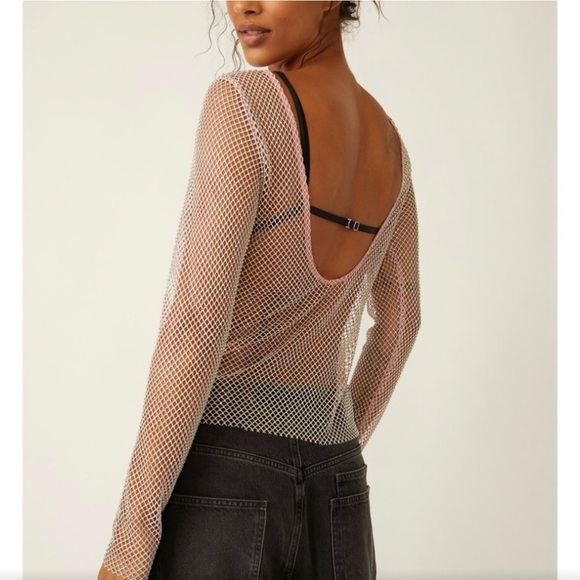 FREE PEOPLE Filter Finish Low Back Long Sleeve / Pretty Petal - Picture 3 of 9
